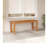 vidaXL Banco de jardín de madera maciza de teca 114 cm
