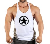 New Arrivals Bodybuilding stringer tank top Captain Cotton Gym sleeveless men Fitness Vest Singlet sportswear workout tanktop