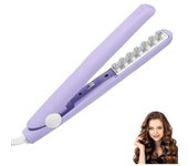 Mini rizador de doble propósito, rizador portátil de viaje para cabello corto y de todo tipo, mini rizador doble (rosa)