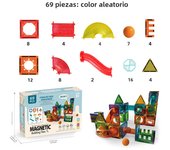 Light Magnetic Tiles Building Blocks for Kids, 3D Clear Educational STEM Building Toys, Magnetic Marble Run Blocks Toys for Kids