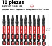 Geinxurn Impact Tough Magnetic Screwdriver Bit Set,  Torx Head Power Bits, S2 Alloy Steel Star Bits with Storage M-Box