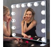 Luces LED de tocador para espejo, luces de tocador estilo Hollywood con 10 bombillas regulables, color y brillo ajustables, cable USB, luces de espejo adhesivas para maquillaje, mesa de