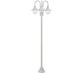 vidaXL Farolas de jardín con 3 luces aluminio blanca E27 220 cm