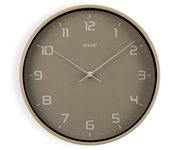 Versa Ripon Reloj de Pared Decorativo, para Salón o Cocina, Medidas (Al x L x An) 30 x 4,3 x 30 cm, 1 pila 1.5 V AA necesaria (no incluida), Color Gris