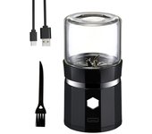 Mini Molinillo Eléctrico portátil, molino recargable por USB con cepillo de limpieza para té y Romero