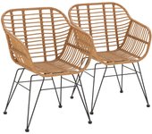 VS Venta-Stock Pack 2 sillas de comedor o jardín Elda Ratan/Negro
