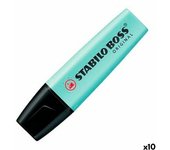Subrayador Stabilo Verde Turquesa Pastel (10 Unidades)