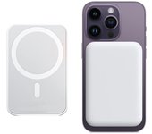 Banco de energía magnético, Batería Externa Magnética 6500 mAh, Portátil Power Bank Magnético, Batería Inalámbrica, Power Bank PD Carga inalámbrica rápida de 15 W, USB-C de 20 W. Compatible con iPhone 15,14,13,12,11X,Android, Color Blanco
