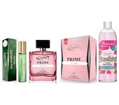 PACK AHORRO SUPERVENTAS PARA MUJER-----PERFUME PRIME 100ML CHATLER, PERFUME MISS MARKOPS 30 ML  Y SMOOTHIE GEL BANANA & STRAWBERRY 500ML-------MARCA CHATLER