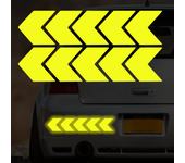10 Pcs/Set Car Sticker Reflective Arrow Sign Tape Warning Safety Sticker for Car Bumper Trunk Reflector Hazard Tape Car Styling