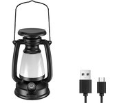 USB Rechargeable Camping Light Portable Camping Lanterns Hanging Tent Light 3000-5000K Stepless Dimming with Solar Charging