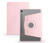360 Rotating Acrylic Clear Hard Tablet Cover for Samsung Tab S9 FE Case 10.9" for Galaxy Tab S9 FE Case Cover with Pencil Holder