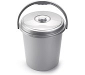 Cubo basura con tapa 21 litros plata eco