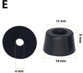 10pcs Black Rubber Machine Feet Shock Pad Non-Slip Furniture Chair Floor Cabinet Table Leg Foot Protector Cover