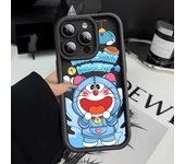 Cartoon Cute Doraemons Phone Case for Apple iPhone 13 Mini 12 Pro 14 Plus XS Max 8 7 11 Pro XR SE 15ProMax Square Liquid Cover