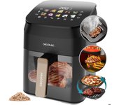 Freidora de Aire sin Aceite Cecotec AirFryer Cecofry&Grill Smokin' 4500, 4,5L, Plancha Grill Doble Resistencia, Ahumador Integrado,1900W, Temperatura Regulable 40-200°C, 10 Menús