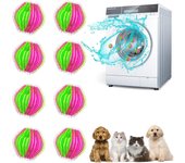Quitapelos para Lavadora, 8 Piezas Recogedor de Pelo para Lavadora, Quitapelos Reutilizable para Mascotas, Bola de Lavado, Bola Quitapelos para Lavadora para Ropa y Ropa de Cama