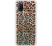 Funda compatible con Oppo A52/A72/A92 - Fondo leopardo marron naranja