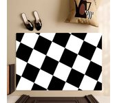3D Illusion Black and White Checkerboard Floor Mat Bedroom Kitchen Door Bath House Super Absorbent Foot Non-slip