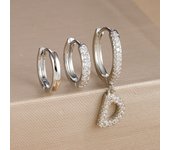 3PCS A-Z Letters Hoop Earrings Set For Women Fashion Stainless Steel Alphabet Huggie Cartilage Earring Piercing Jewelry Aretes