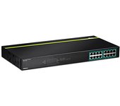 Trendnet TPE-TG160G switch No administrado L2 Gigabit Ethernet (10/100/1000) Negro 1U Energía sobre