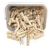COM-FORT HOUSE  Pinzas de Madera  Cesta de Plástico Rectangular Pinzas para la Ropa Pack de 120 Unidades