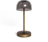Ledkia Lámpara de Mesa LED Portátil para Exterior Metal con Batería Recargable Lendora Smoke Negro