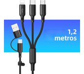 3 in1 Charging Cable Multi Usb Port Multiple Usb Charging Cord Type C Micro Charger Mobile Phone Wire For iPhone 14 13 12 Huawei