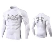 Y2K Men's Turtleneck Compression Shirt Quick Gym Fitness Dry Rash Guard Hight Neck Muscle Athletic Bodybuilding Shirts Summer