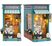 Kit de rincón de libros para bricolaje, mini casa de muñecas, sala de lectura de libros, estantes decorativos, haga su propio modelo de casa artesanal para cumpleaños y Navidad (librería Soul)
