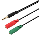 CABLEPELADO Cable Divisor para Auriculares y micrófono | Conexión de Auriculares y Micrófono | Cable Splitter Micrófono y Auriculares | Compatible con PS4,Xbox One,Portatil,Teléfonos,Headset y MP3