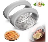 Prensa de Ajos, Balancín de Acero Inoxidable, Prensa de Ajo de Acero Inoxidable, Herramienta de Cocina, Cortador de Ajos, Herramienta de Cocina con Pelador de Ajos de Silicona