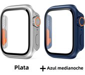 2pcs Watch Case For apple watch Series 9 8 7 6 5 4 3 41MM 45MM 40MM 44MM 38MM 42MM Change To Ultra Universal Watch Film Cover