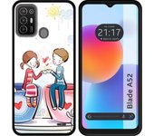 Funda Silicona para ZTE Blade A52 diseño Café Dibujos
