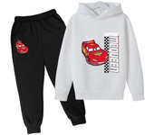New Cars Sweatshirt Boy Sweatshirt Girls Lightning McQueen Sweatshirt Hoodies Pants 2Pcs Kids Tracksuits Children Clothing