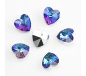 20Pcs/Lot Glass Heart Beads Blue 14mm Crafts Material DIY Crystal Charm Love Pendant Earings Jewelry Making Necklace Accessories