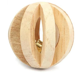 New Cute Rabbit Roller Toys Natural Wooden Pine Dumbells Unicycle Bell Chew Toys for Guinea Pigs Rat Small Pet Molars Supplies