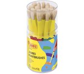 Jovi jumbo paint brushes bote 20 pinceles medianos pelo cerda - gruesos de pelo natural - mango de plastico - no gotean - limpieza facil - sistema de corona antirrodamiento - color varios