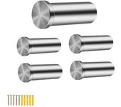 45 mm Gancho de Acero Inoxidable de Tornillos,  5 Piezas Gancho para Bata, Colgadores de Pared para Baño - Percheros Redondos para Cocina, Armario, Guardarropa, Estudio y Sala de Estar