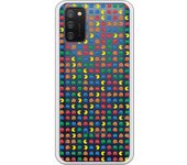 Funda compatible con Samsung Galaxy A02S - Patron Comecocos Fondo Clear