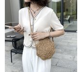 Fashion Round Straw Crossbody Bags for Women Handmade Woven Rattan Travel Handbags Female Summer Beach Messenger Bag