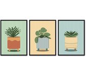 Set de 3 cuadros calidad premium con marco de madera - 30x40 cm o 50x70 cm - POSTER LAB