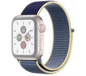 IMATICA LOS PALACIOS Correa Reloj Compatible Apple Watch Nylon Velcro Azul Amarillo