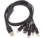 1.2M Cable Fast Charging Cable 5 In 1 USB Game Charger Cord Wire For New 3DS XL NDS Lite NDSI LL Wi I U GBA PSP