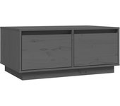 vidaXL Mesa de centro de madera maciza de pino 80x50x35 cm Natural, Blanco, Gris Mesita de Salón o Comedor o Auxiliar Mesa de Café Meuble Salón