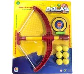 Arco Lanzabolas con 6 Bolas y Diana Rojo Juguetes de verano DQTOYS