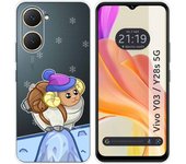 Tumundosmartphone Funda Silicona Transparente para Vivo Y03 / Y28s 5G diseño Cabra Dibujos