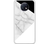Funda compatible con Xiaomi Redmi Note 9T 5G - Be Unique Funda Gel mármol con blanco y negro