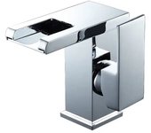 Grifo para lavabo de baño con luz LED en cascada, grifo de agua fría y caliente (plateado)