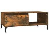 vidaXL Mesa de centro madera contrachapada 90x50x36,5 cm Blanco, Negro, Blanco brillante Mesita de Salón o Comedor o Auxiliar Mesa de Café Meuble Salón
